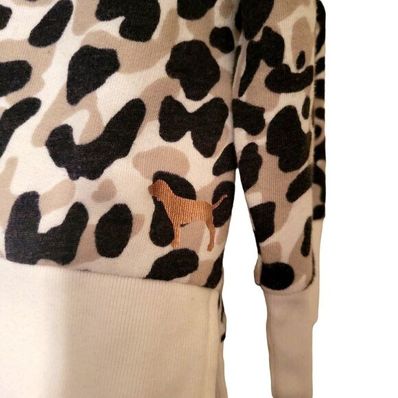 Victoria's Secret Pink Women's Top Leopard Print M Oversized Sweatshirt New - Picture 6 of 7